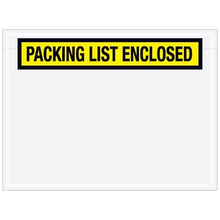 Bsc Preferred 4-1/2 x 6'' Yellow Panel-Face ''Packing List Enclosed'' Envelopes, 1000PK PL441